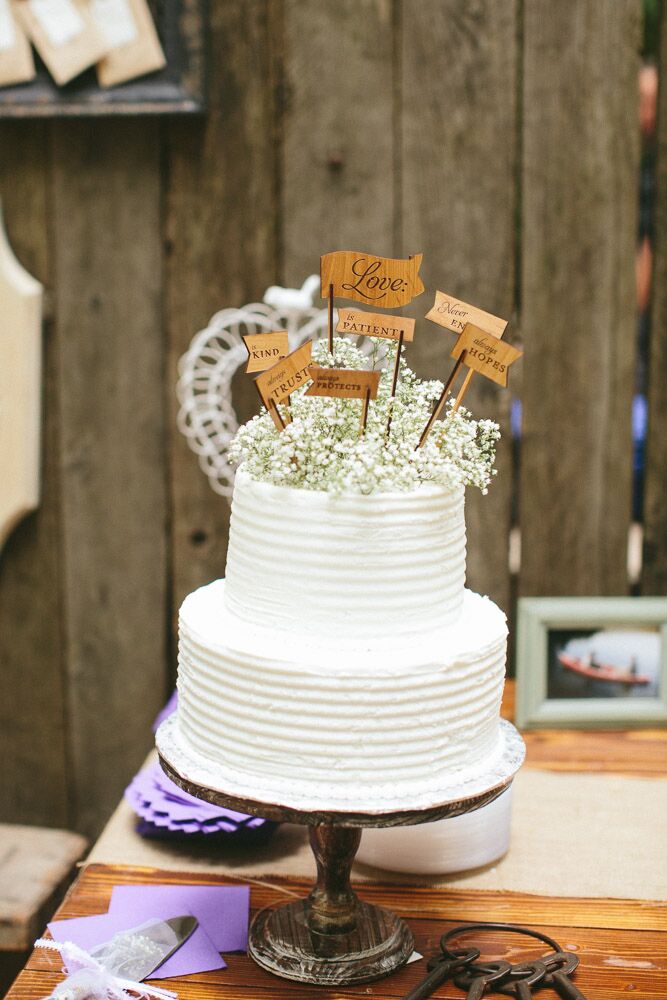 Two-Tier White Buttercream Cake