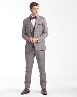 Allure Men Sandstone Window Pane Gray Tuxedo