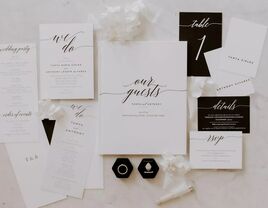 Black and white wedding invitation suite from The Knot Invitations. 