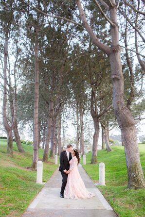 Custom-Designed Peach A-Line Gown