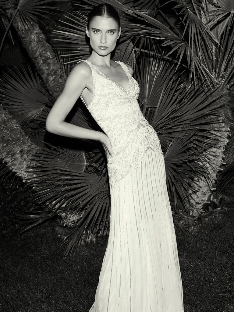 Jenny Packham sheath wedding dress