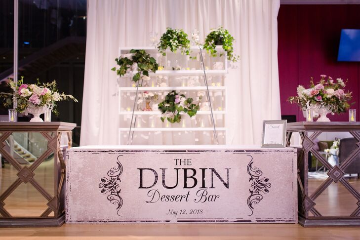 Modern Dessert Bar for Wedding Reception at The Chicago Art Institute