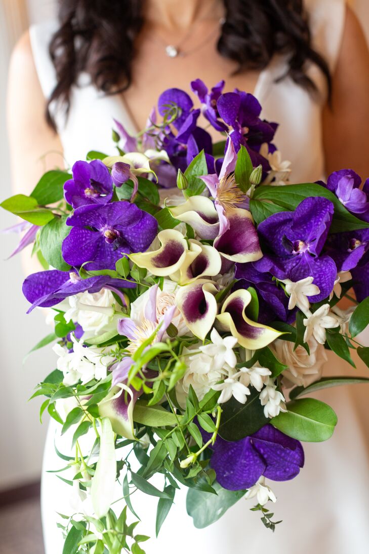 Purple Orchid and Calla Lily Bouquet