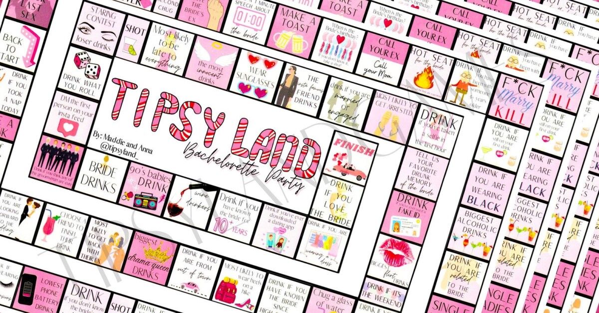 Tipsy Land Bachelorette Party Game Girls Night Out Party 