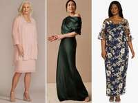 Collage of three stepmother of the bride or groom dress ideas