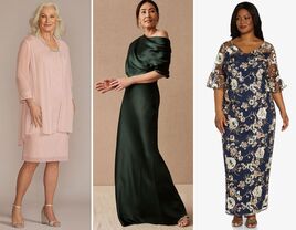 Collage of three stepmother of the bride or groom dress ideas