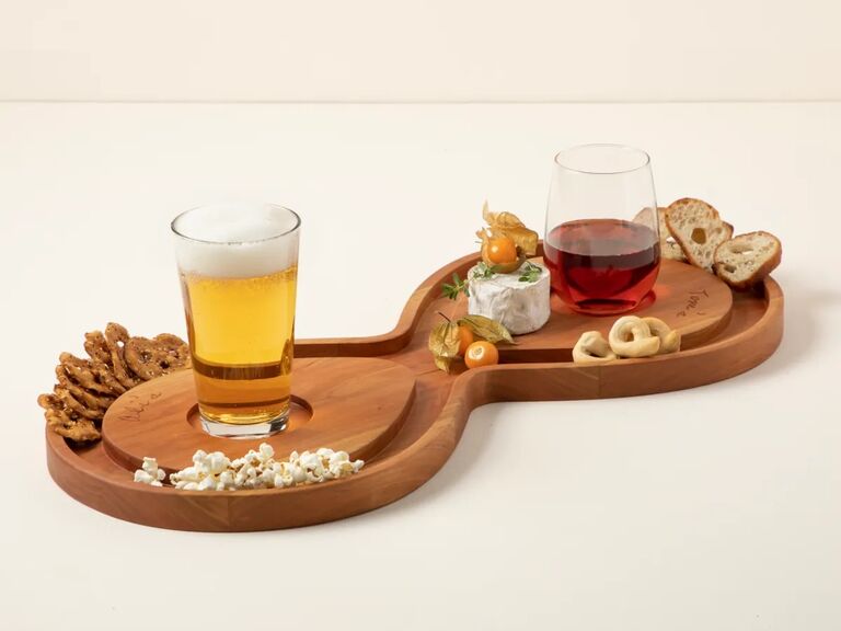 Infinity sign shaped snack tray. 