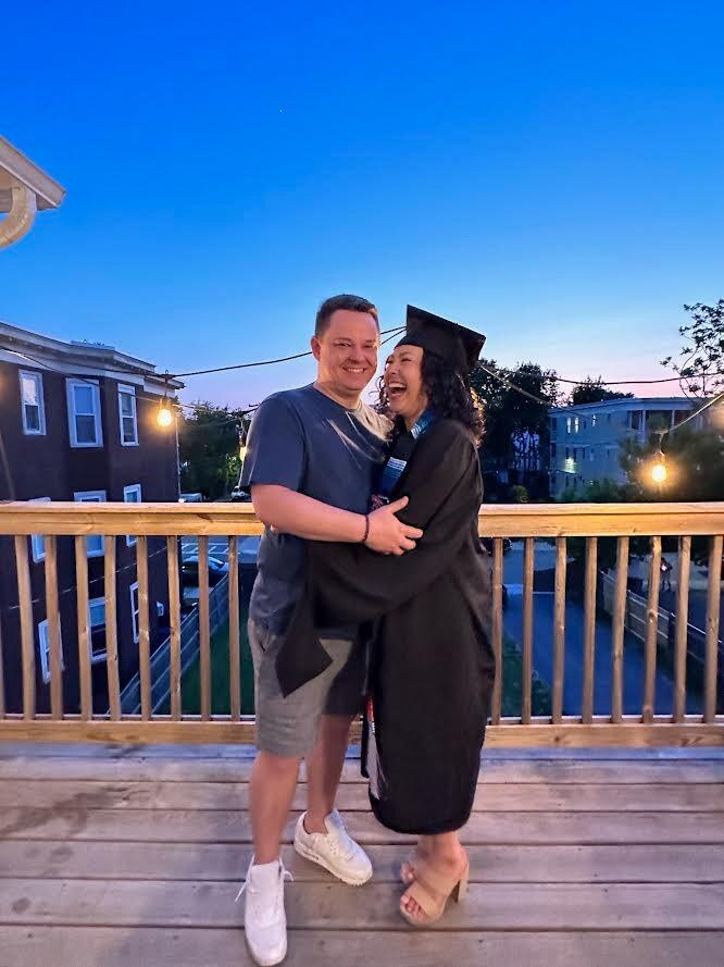 Picture of Celebrating Ale's MBA/MSW graduation -  couldn't have done it without Dan's love and support!