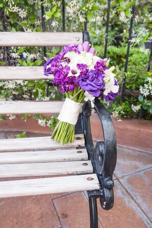 Purple and White Bridal Bouquet