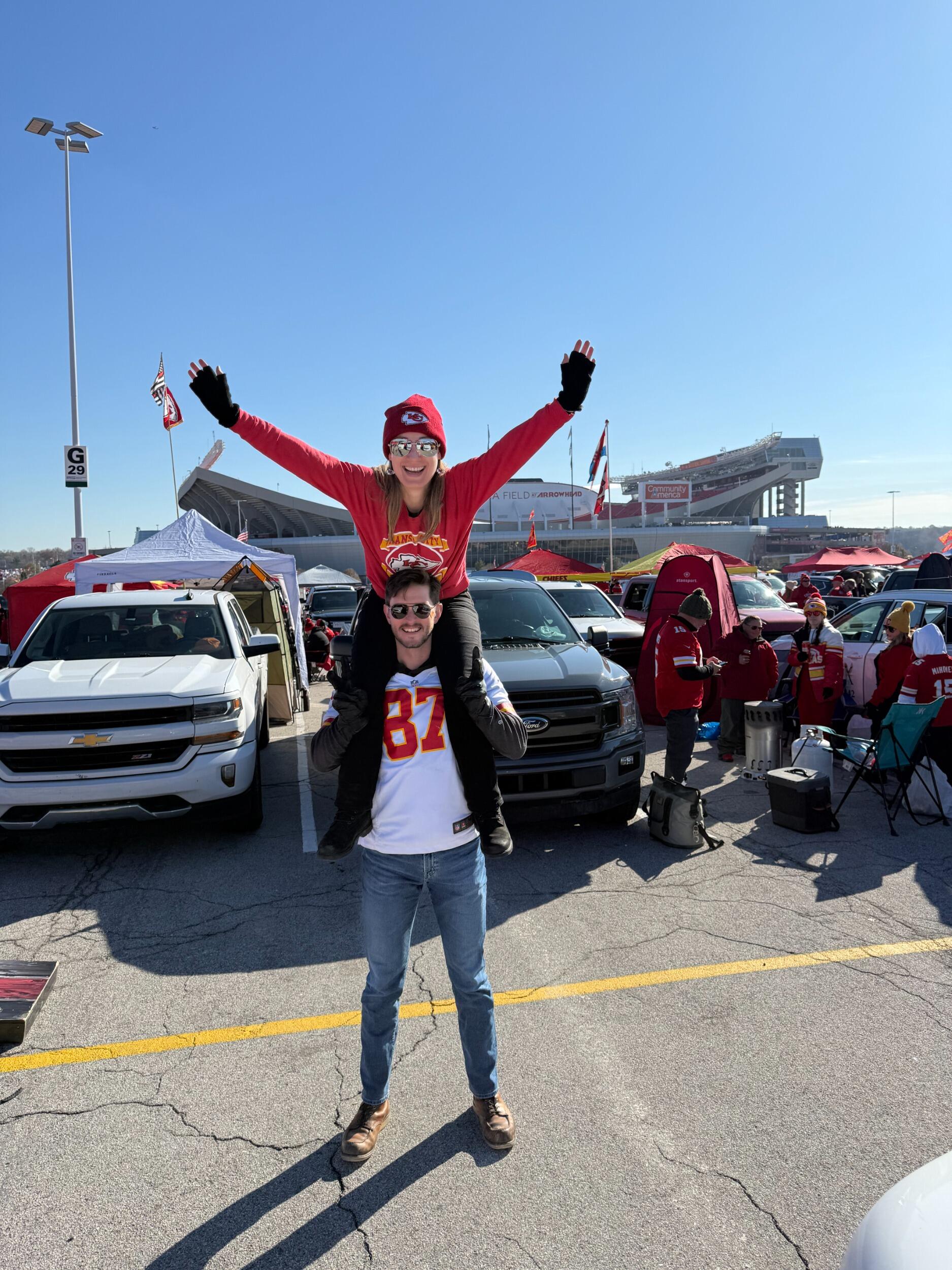Cheering on the KC Chiefs at Arrowhead!