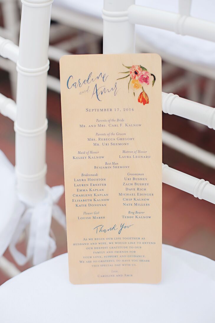 Classic Program with Colorful Floral Watercolor Illustration