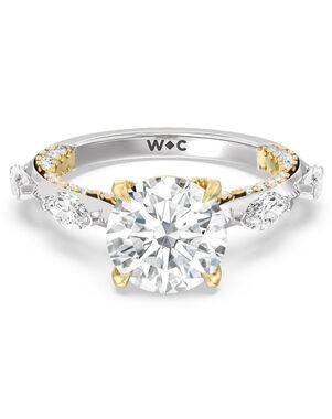With Clarity Emerald, Round, Oval Cut Engagement Ring