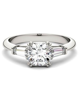 Forever One Moissanite Vintage Cushion Cut Engagement Ring