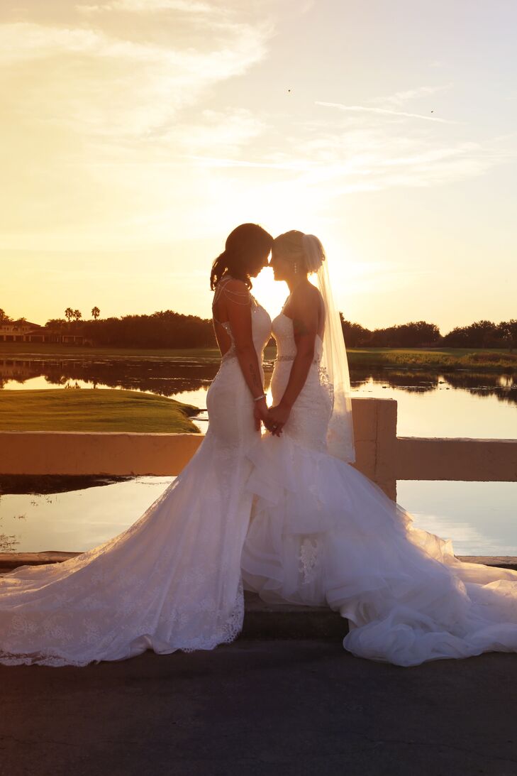 “We both went to the cutest bridal shop in Orlando separately with our family and friends to get our dresses,” Cassandra says. “We didn’t want to know what each other's looked like.”