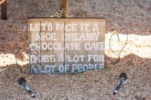 DIY Wooden Chocolate Cake Wedding Sign