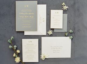 Elegant Grey and Yellow Invitations