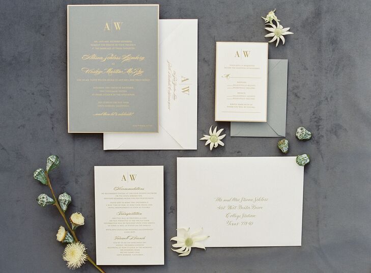 Elegant Grey and Yellow Invitations
