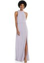 Dessy Group Scarf Tie High Neck Blouson Bodice Maxi Dress with Front Slit - 1562 Bridesmaid Dress - thumbnail - 1