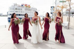 Bridesmaids at the Waterview Loft at Port Detroit in Detroit, Michigan