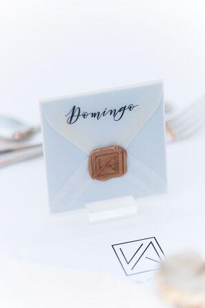 Modern Calligraphy and Wax Seal Place Card