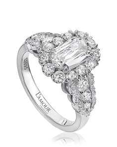 Christopher Designs Glamorous Emerald, Oval Cut Engagement Ring