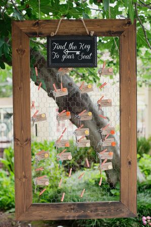 Brown Escort Cards With Vintage Keys