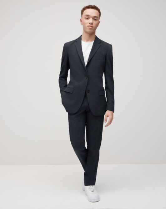 Suit Shop Men's Charcoal Gray Suit Tuxedo - 3