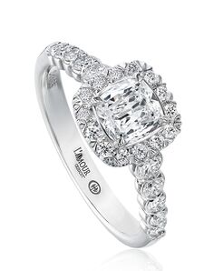 Christopher Designs Elegant Cushion Cut Engagement Ring
