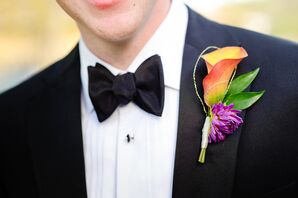 Orange Calla Lily Boutonniere