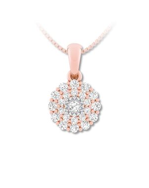 Kay Jewelers Diamond Necklace 3/8 ct tw Round-cut 10K Rose Gold Wedding Necklace photo