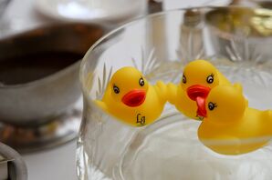 Whimsical Monogrammed Rubber Duckie Centerpieces