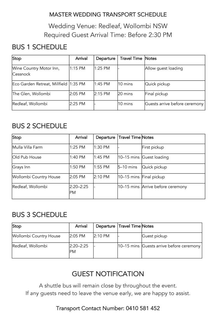 Picture of Bus Schedule