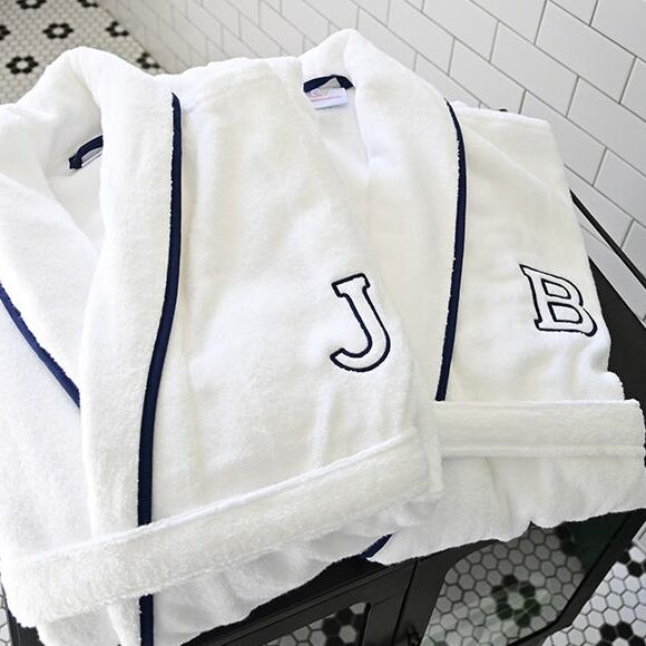 Monogrammed bath towels personalized gift for husband