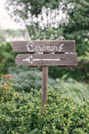 Wooden Ceremony Sign at Fearrington Village