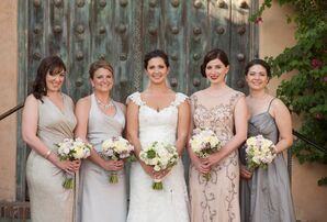 Neutral Metallic Bridesmaid Dresses