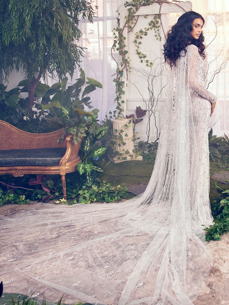 Wedding dress with cape