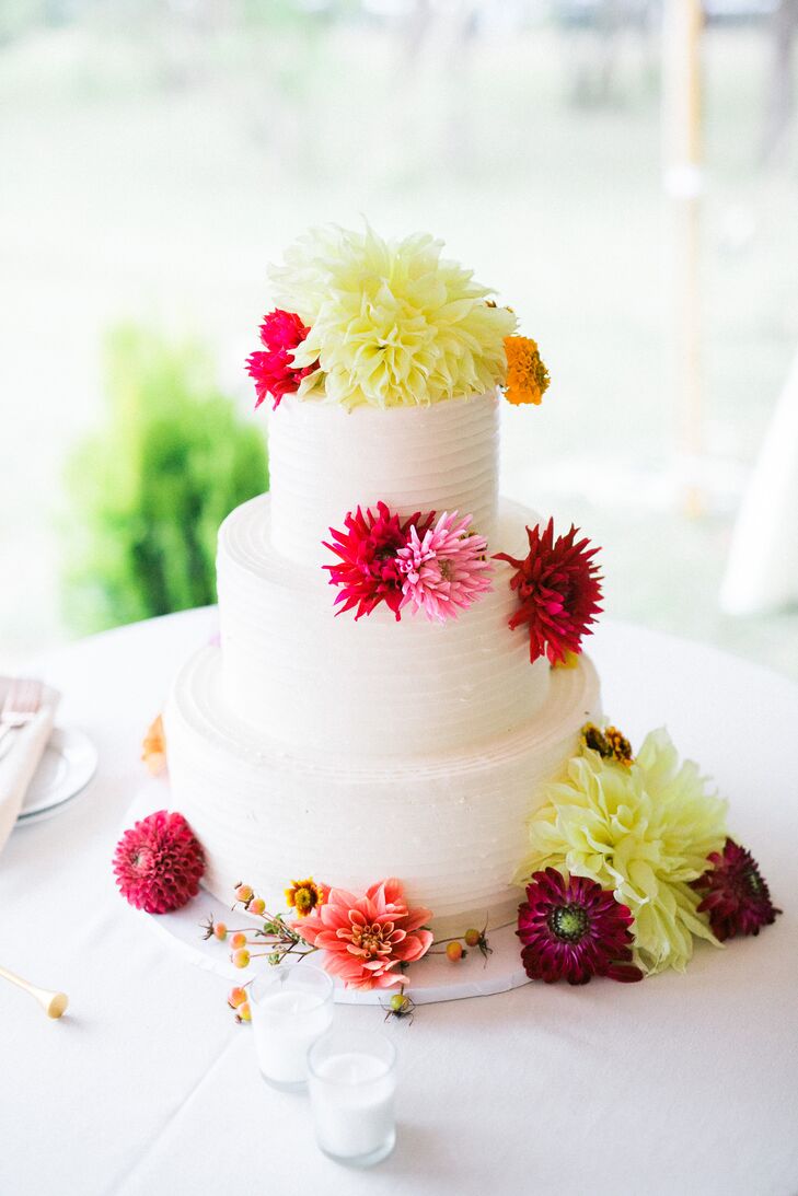 Combed Buttercream Cake with Cheery Blooms