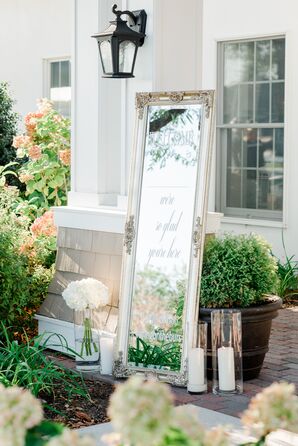 Personalized Welcome Sign on Ornately Framed Mirror