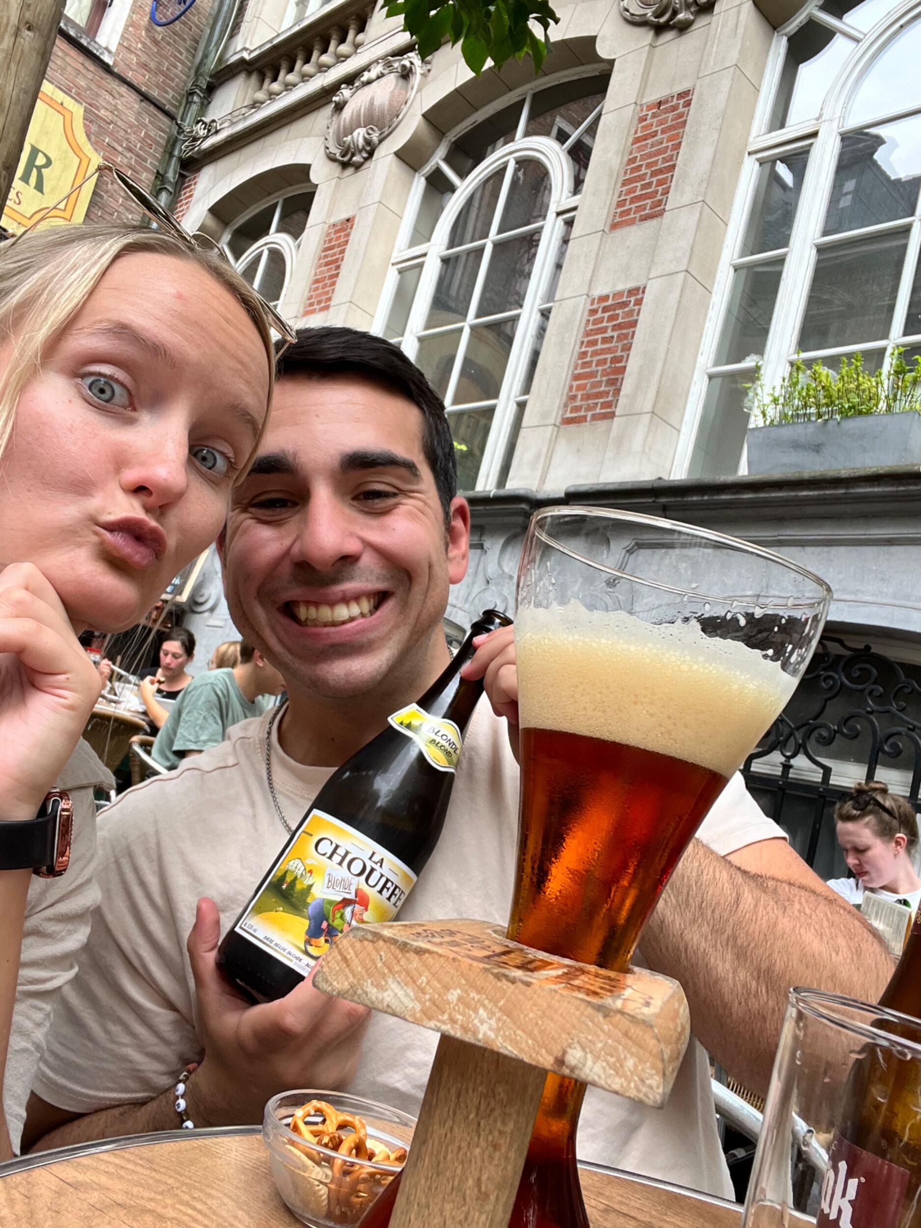 Drinking Belgian beers together while touring Brussels! Stacey started working in Belgium for 3 months and of course Justin had to visit!