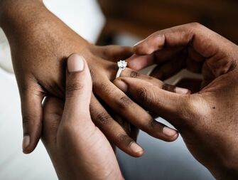 Marriage proposal speech and presenting engagement ring