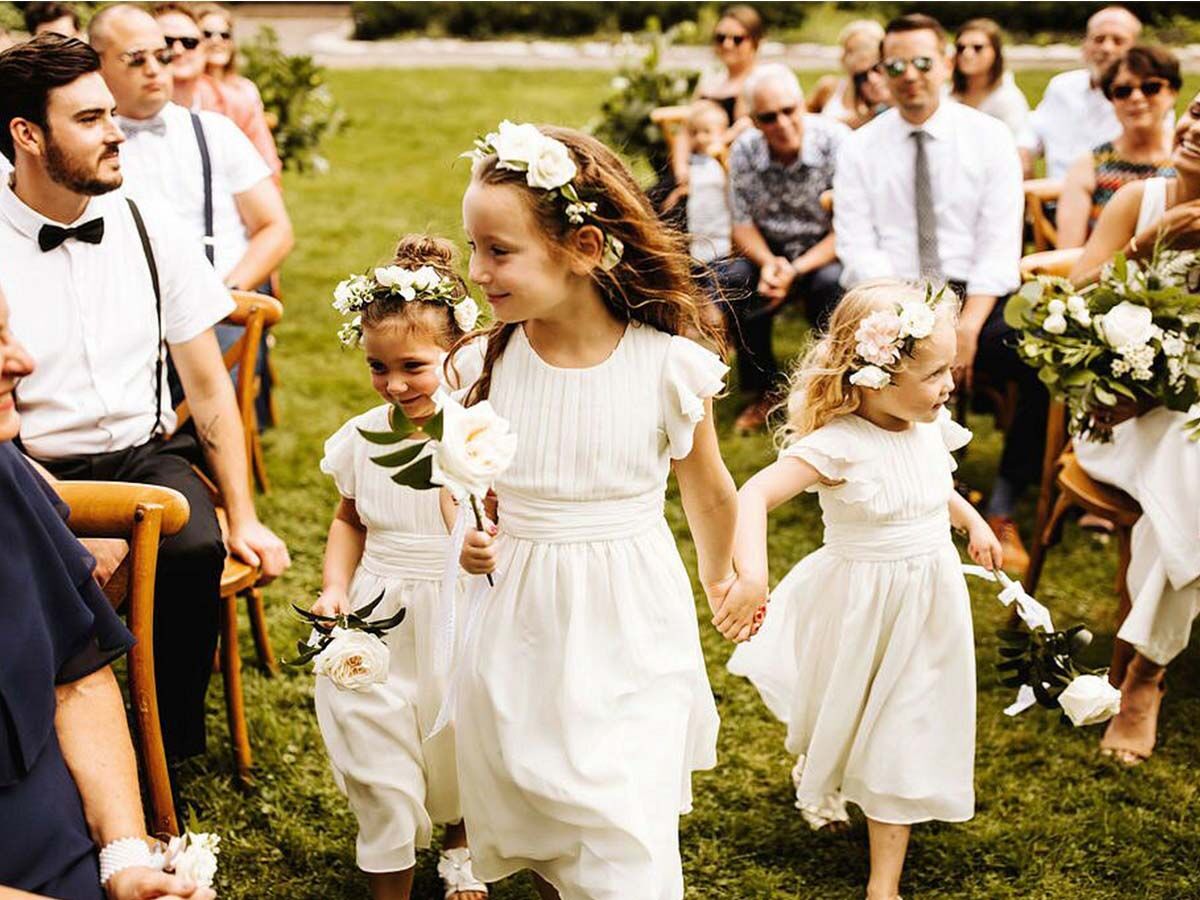 Grandma Flower Girls Entertain Wedding