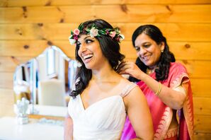 Traditional Pink and Gold Mother-of-the-Bride Sari