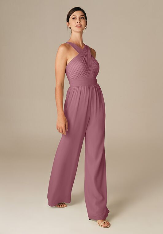 AW Bridal AW Lorraine Jump Suit V-Neck Bridesmaid Dress - 3