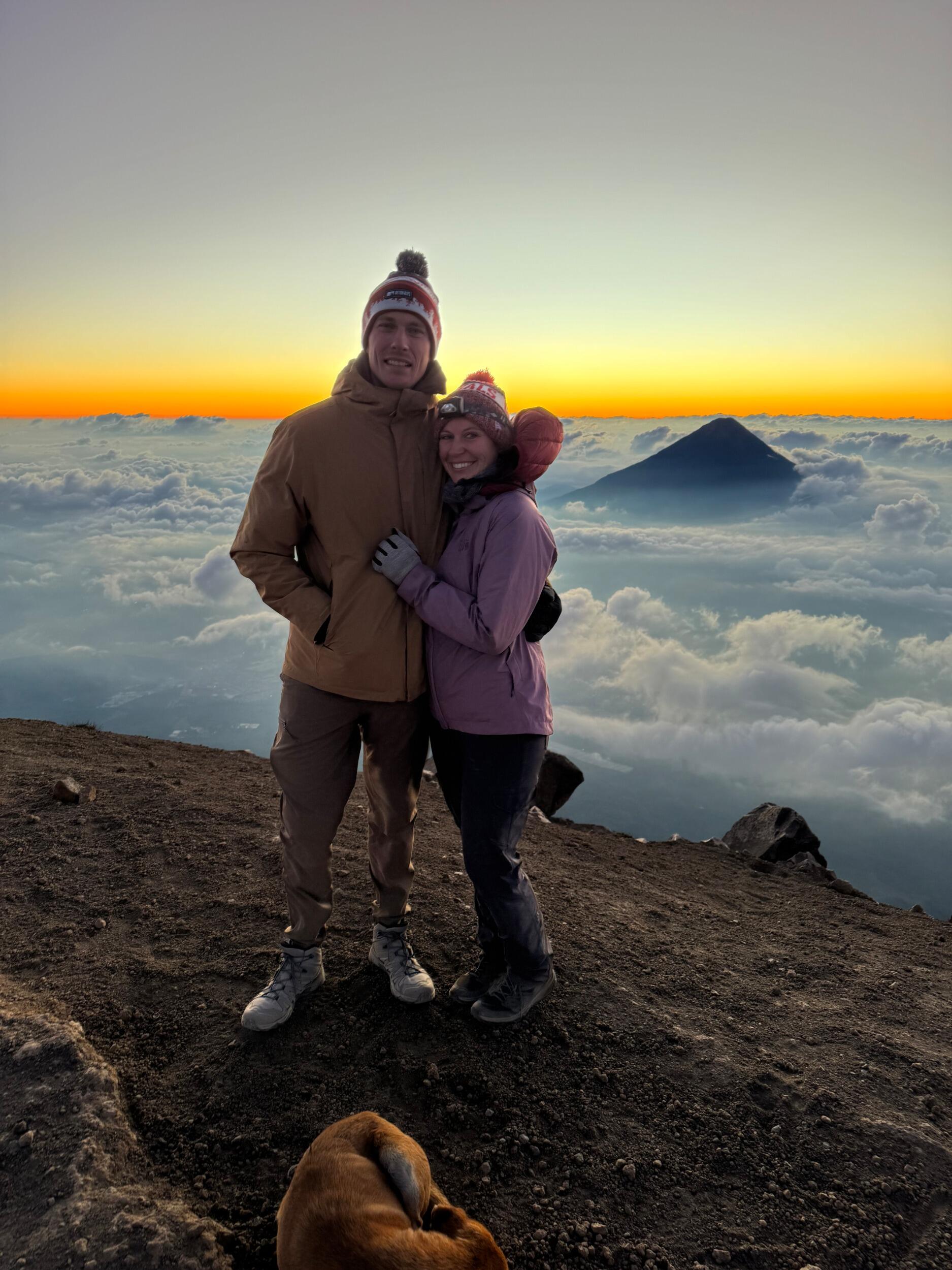 Mt Fuego, Guatemala- 
After 2 days of hiking, 28 miles, 8000 ft of elevation gain, and sleeping in a tent at 13000' elevation- we somehow managed not to kill each other #NoPortersNoPoles