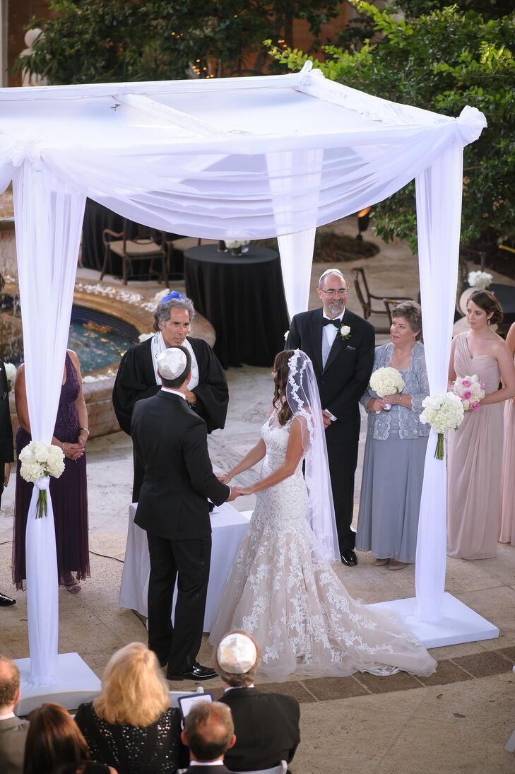 Classic White Chuppah With White Hydrangeas