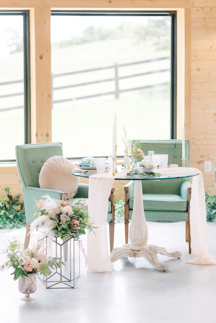 Sweetheart Table for Microwedding at The Barn at Willow Brook in Leesburg, Virginia