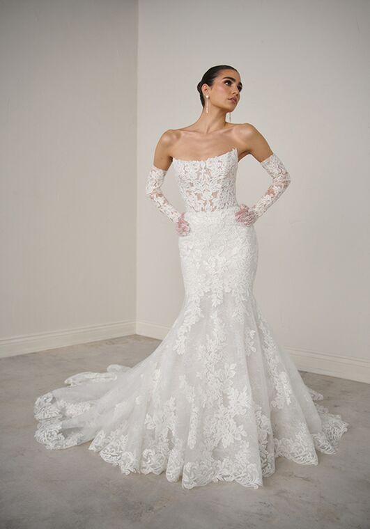 Justin Alexander Signature Aureline Mermaid and Trumpet Wedding Dress - 5