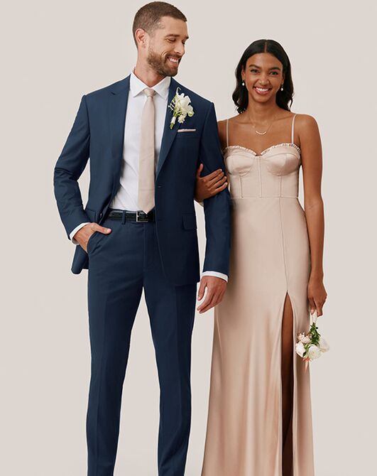 Birdy Grey Suits Taylor Suit in Navy Blue Tuxedo - 6