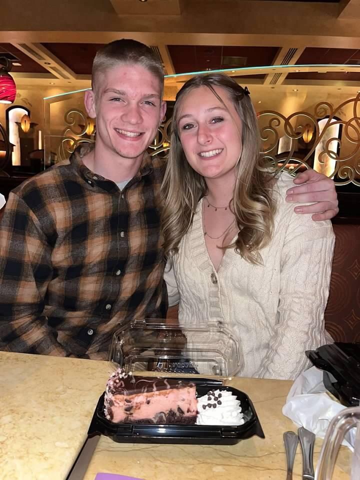 Kyle came home from school to celebrate Desi's golden birthday with her.