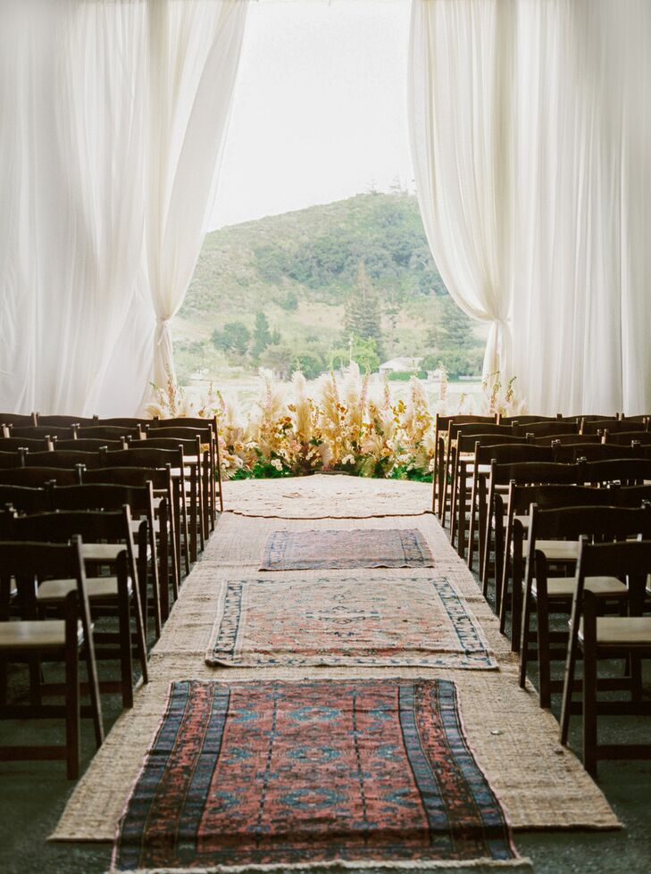 Wedding Ceremony Aisle Decor at Greengate Ranch & Vineyard in San Luis Obispo, California